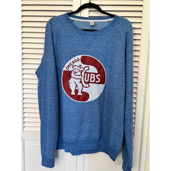 Chicago cubs Other - Chicago Cubs Retro Logo Sweatshirt L Crewneck Blue Throwback Wrigleyville Raglan